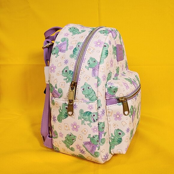 Loungefly Disney Tangled Pascal Dress AOP Expressions Mini Backpack NEW main image 8